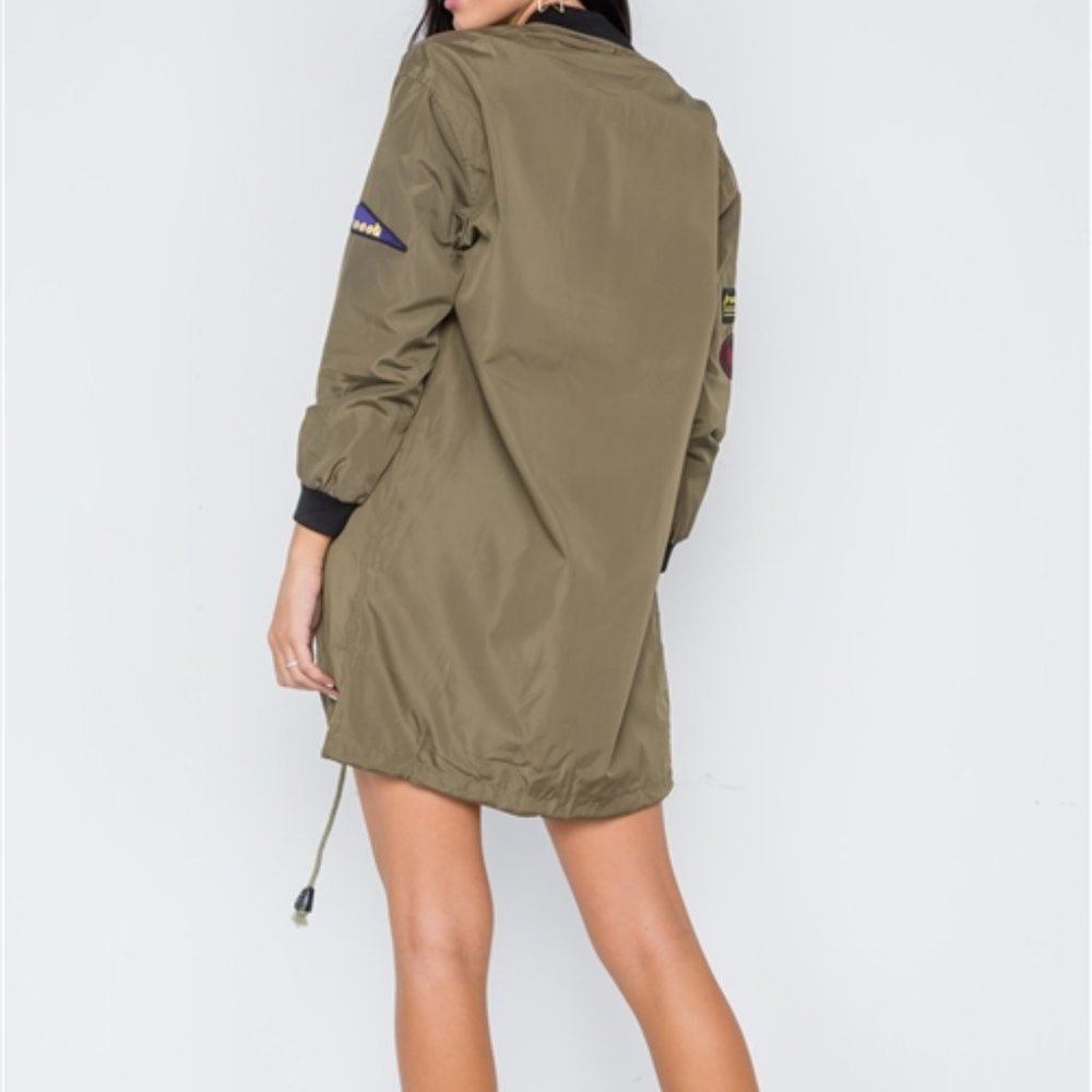 Graphic Patch Long Sleeve Bomber Jacket - image 2